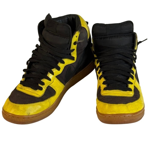 Nike Terminator Hi 2008 Black Zest Yellow Gum Sole Mens 10.5 330341-701